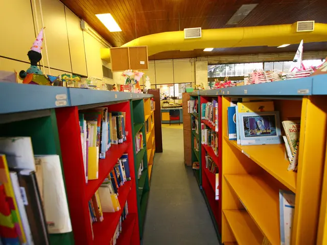 In this image on the right side and left side there are some book racks, and in the book racks...