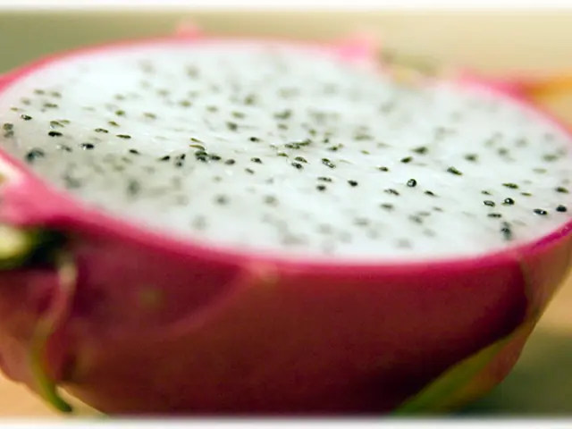 It is a zoomed in picture of a dragon fruit.